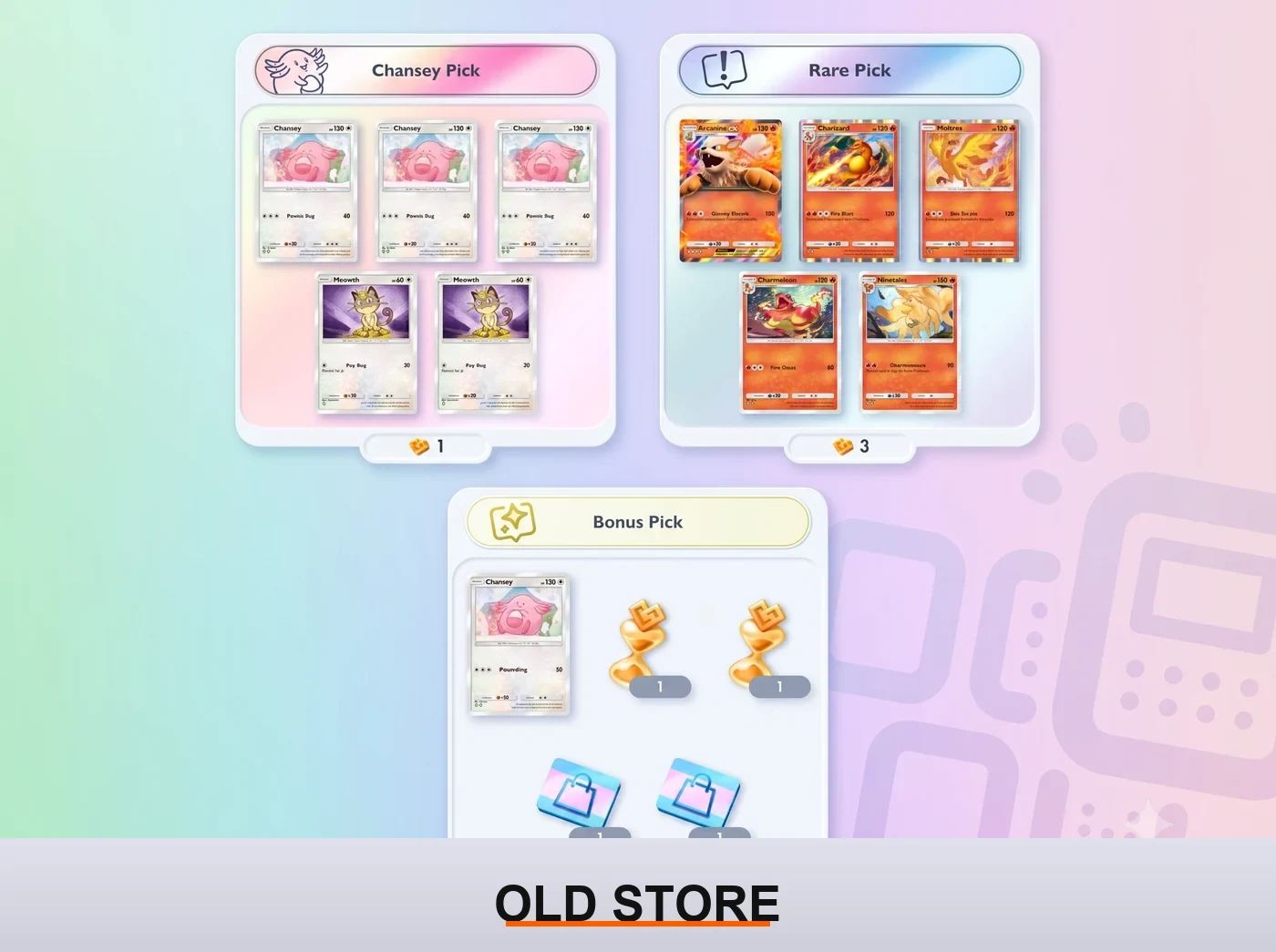 The three special Wonder Pick types in PokÃ©mon TCG Pocket